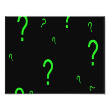 Neon Green Question Mark Photo Print