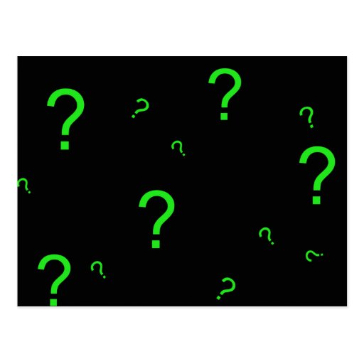 Neon Green Question Mark Postcard Zazzle