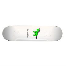 Neon green zebra skate board