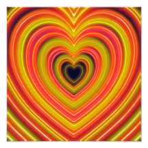 Neon Lighted Girly Heart Design Photographic Print