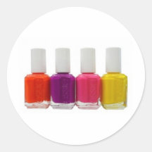 Neon Nail Polish Round Sticker