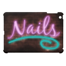 Neon Nails Sign iPad Mini Covers