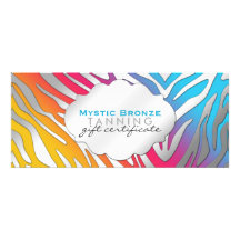 Neon Pink & Yellow Zebra Print Gift Certicates Personalized Invitations