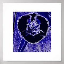 Neon Purple Abstract Flower Posters