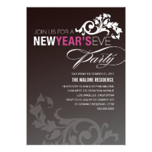 NEON PURPLE FLOURISH | NEW YEAR'S EVE INVITATION