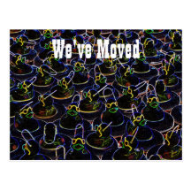 Neon Rubber Ducks Cute New Address Postcard