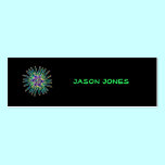 Neon Star Flower Profile Card business cards