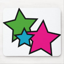 Neon Star Mouse Pad