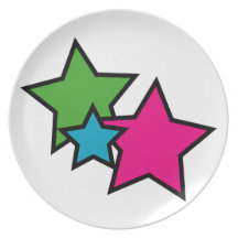 Neon Stars Dinner Plate
