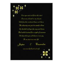Neon Yellow Flower Sparkle elopement announcement