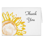 Neon Yellow Sunflower Thank You Card
