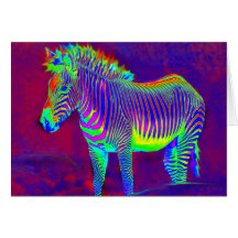 neon zebra card
