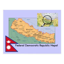 Nepal Map Postcard