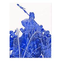 Neptunes Fountain, Alexanderplatz, Berlin, Blue(1) Post Card