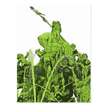 Neptunes Fountain, Alexanderplatz, Berlin,Green(1) Postcard