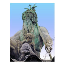 Neptunes Fountain, Alexanderplatz,Berlin,Sky(n1c) Post Card