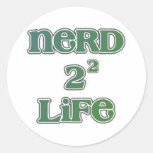 Nerd 4 Life Squared Round Sticker