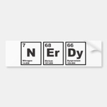 Nerdy Elements Bumper Stickers