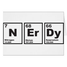 Nerdy Elements Greeting Cards