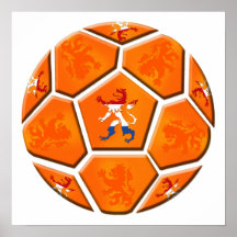 Netherlands Dutch flag Soccer ball gifts Poster