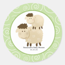 Neutral Baa Baa Sheep Favour Stickers 3-inch
