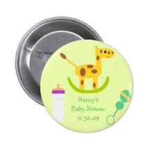 Neutral Giraffe Toy Button Baby Shower Favours