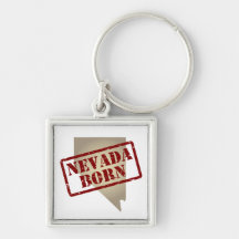 Nevada Born - Stamp on Map Keychains