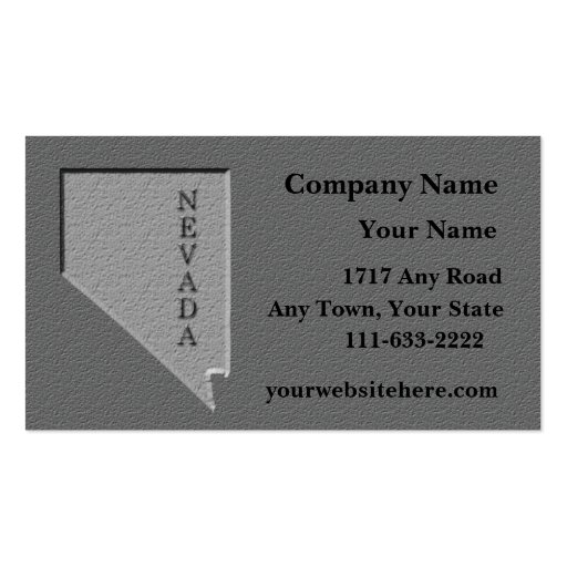 Nevada State  Business card  carved stone look