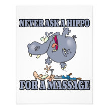 never ask a hippo for a massage personalized announcements