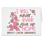 Never Give Up Hope 4 Breast Cancer Cards