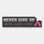 Never Give Up Hope Breast Cancer Awareness Bumper Stickers