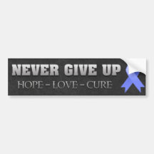 Never Give Up Hope Stomach Cancer Awareness Bumper Stickers