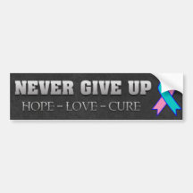 Never Give Up Hope Thyroid Cancer Awareness Bumper Sticker