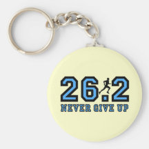 Never give up marathon key chains