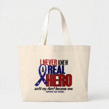 Never Knew A Hero 2 Aunt (Support Our Troops) Canvas Bag