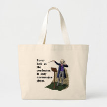 Never Look at the Conductor Tote Bags