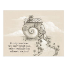 New address art snail house Postcard