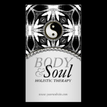 New Age Yin Yang Black White Batik Business Card business cards