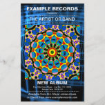 New Album Launch - Blue Spiral Textured Personalised Flyer