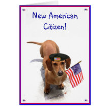 New AmericanCitizen Dachshund greeting card