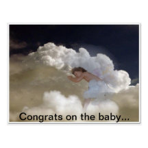 New baby arriving postcard