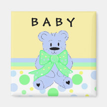 New Baby Blue Teddybear Refrigerator Magnets