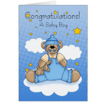 New Baby Boy Congratulations Card