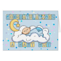 New Baby Boy Congratulations Card