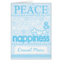 New Baby boy stitched card