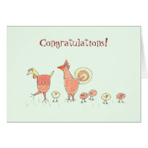 New Baby Chicken Family Greeting Card