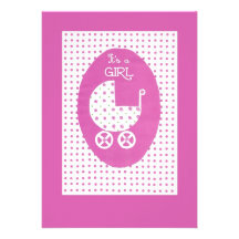 New Baby Girl Announcement Card - customisable
