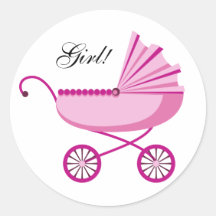 New baby girl envelope stickers