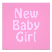New Baby Girl. Pretty Pink. Custom Personalised Announcements