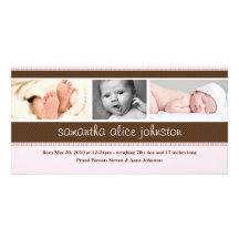 New Baby Photo Announcement Card Personalised Photo Card
